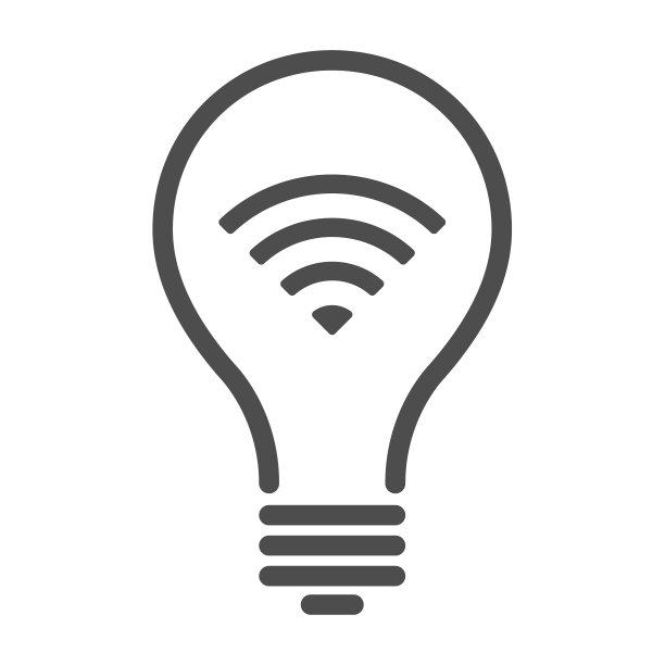 智能灯泡矢量图标孤立在白色背景。智能灯泡与无线符号的网页，移动应用程序和ui设计。物联网库存矢量图。智能家居科技概念图片下载
