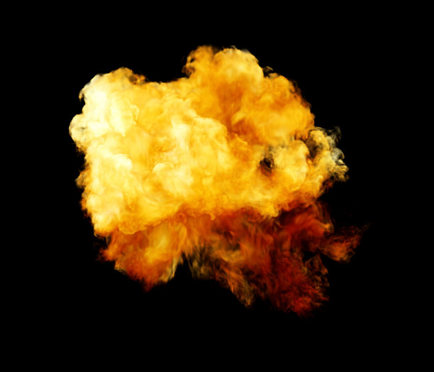 火球孤立在黑色背景图片下载