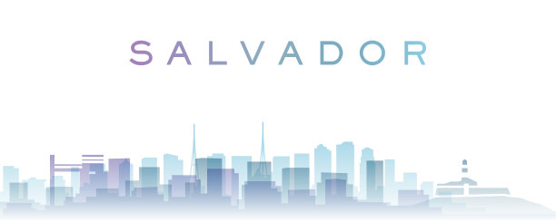 萨尔瓦多透明图层渐变地标天际线图片下载