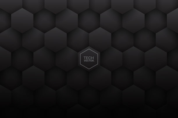 深灰色三维矢量六边形抽象背景图片下载