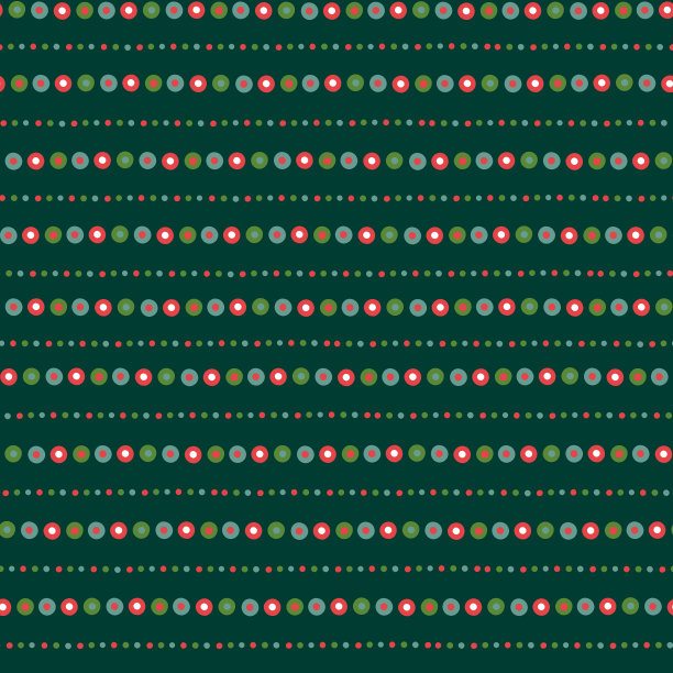 无缝圣诞图案装饰线，点和圆圈。图片下载