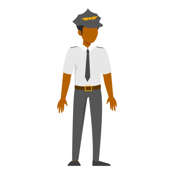 飞行员在均匀矢量隔离。图片下载