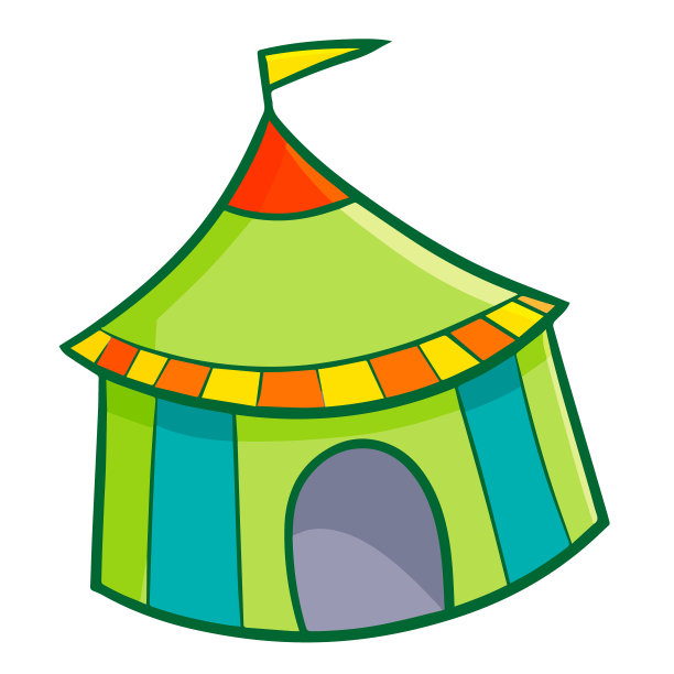 绿色马戏团帐篷准备好表演了图片下载