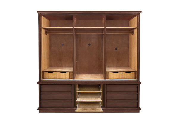 木制衣柜孤立在白色背景上图片下载