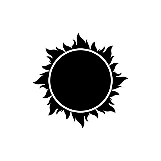 太阳图标，标志孤立在白色背景图片下载