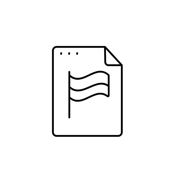 文件、文档、旗帜图标：用于用户界面和用户体验的简单线条轮廓矢量图图片下载