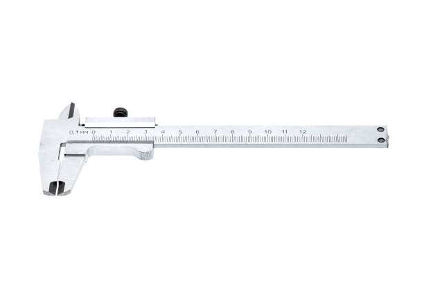一个游标卡尺，工具孤立在白色背景上。图片下载
