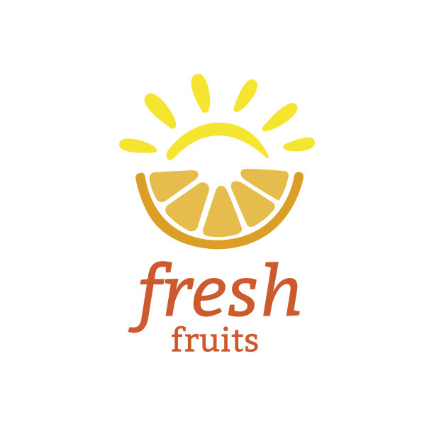 橙色标志设计理念。水果和果汁图标主题。有机健康食品的独特标志。图片下载