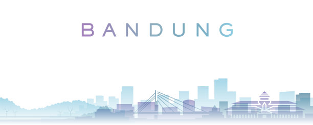 万隆透明层渐变地标天际线图片下载