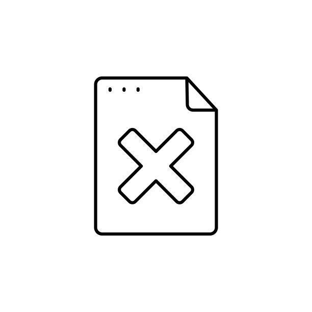 文件禁用图标：UI/UX网站或移动应用矢量线稿图片下载