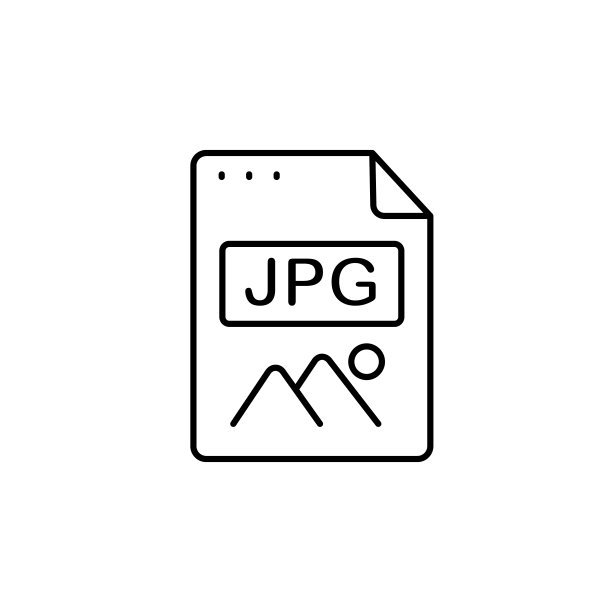 文件、文档、JPG图标。UI和UX、网站或移动应用程序的简单线条轮廓矢量图标图片下载