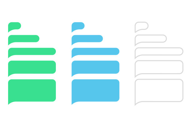 消息气泡图标。矢量插图在平面设计图片下载