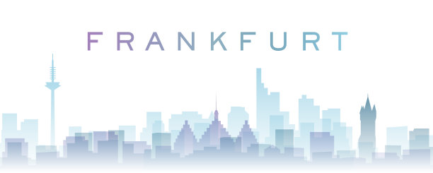 法兰克福透明层梯度地标天际线图片下载