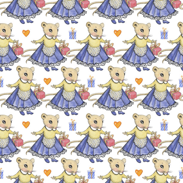 图案鼠标与礼物图片下载