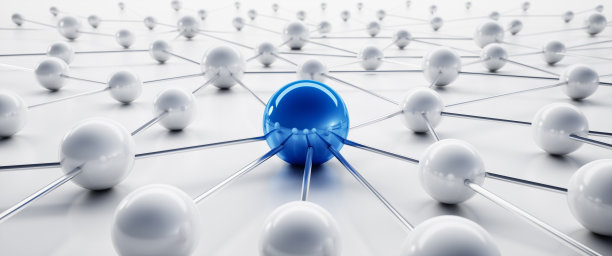 网络中的连通金属球图片下载