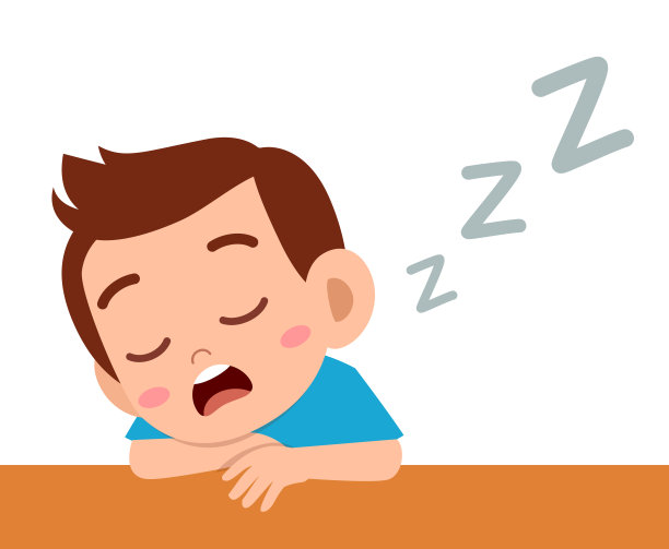 快乐可爱的小男孩在课堂上睡觉图片下载