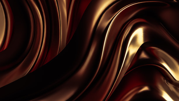 奢华背景与金色窗帘织物。3d渲染，3d渲染图片下载