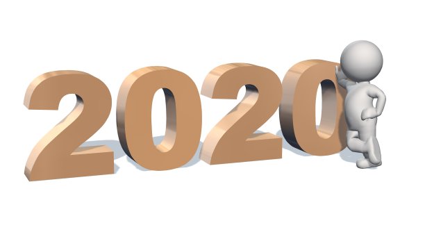 到2020年，3D人被隔离在白色背景上图片下载