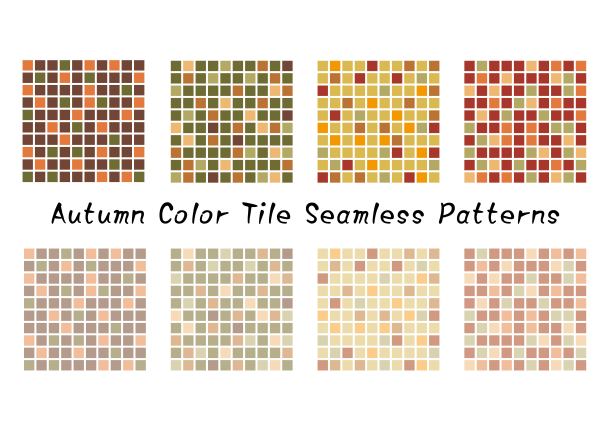 套秋季彩色瓷砖图案图片下载