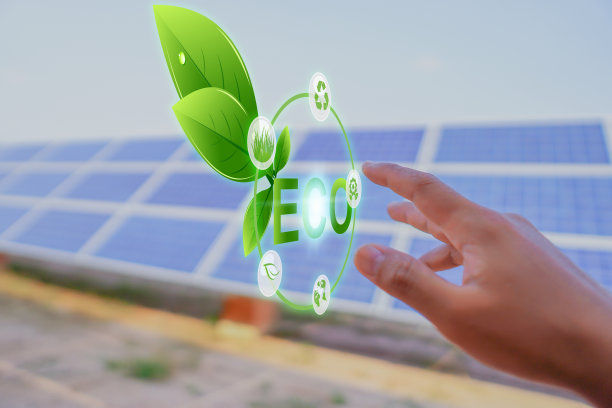 太阳能电池板、替代能源、可持续资源的概念可以与人共存，而不会对健康和环境造成伤害图片下载