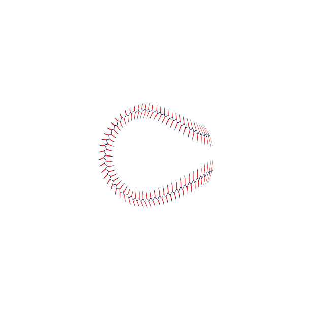 装饰经典红色缝或棒球花边环矢量插图孤立。图片下载