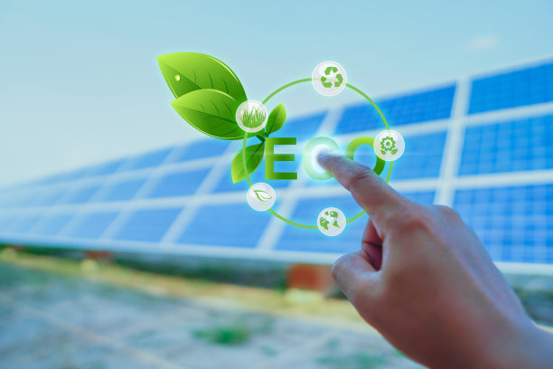 太阳能电池板、替代能源、可持续资源的概念可以与人共存，而不会对健康和环境造成伤害图片下载