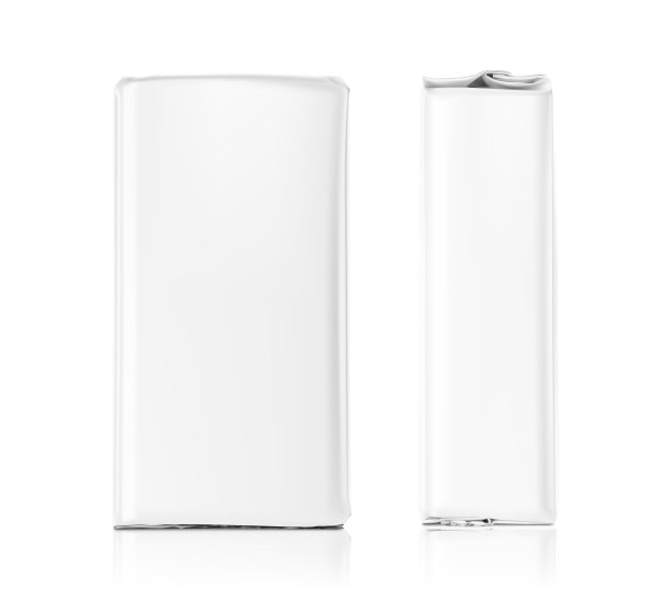 高逼真的干净垂直袋模型。正面和侧视图。图片下载