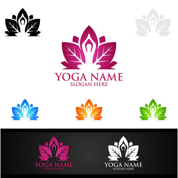 瑜伽和莲花的象征图片下载