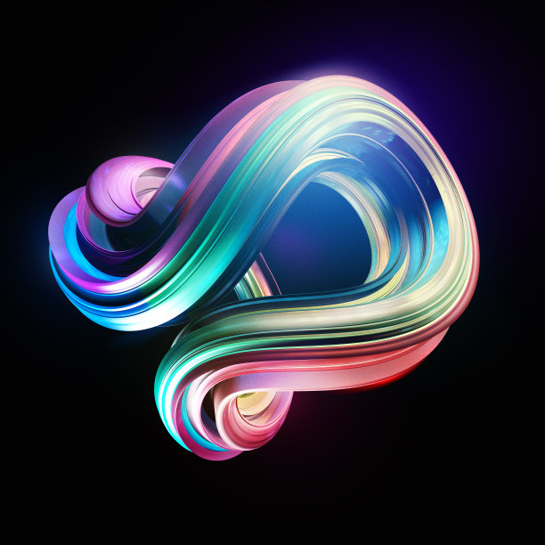 抽象扭曲形状三维渲染设计元素图片下载