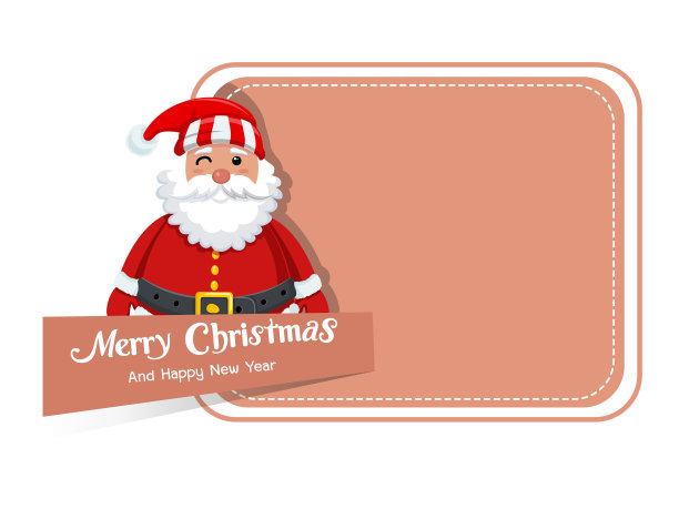 圣诞快乐，恭贺新禧。圣诞老人的贺卡。矢量图图片下载