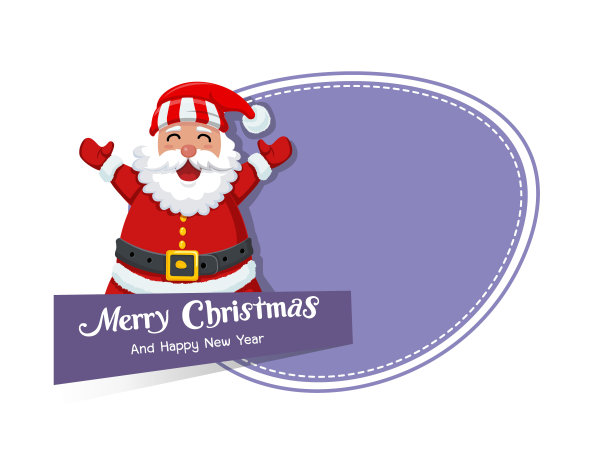 圣诞快乐，恭贺新禧。圣诞老人的贺卡。矢量图图片下载