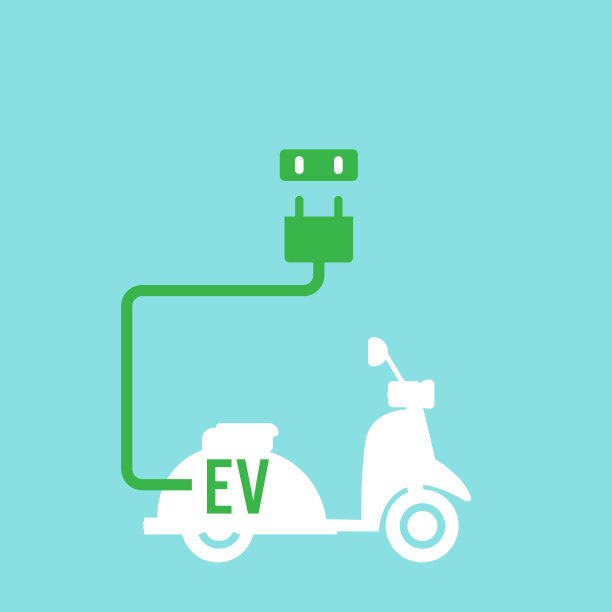 生态友好的摩托车图标概念，矢量插图现代设计模板图片下载