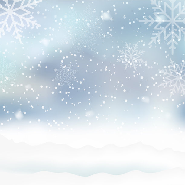 雪蓝背景下的新年快乐。向量。图片下载