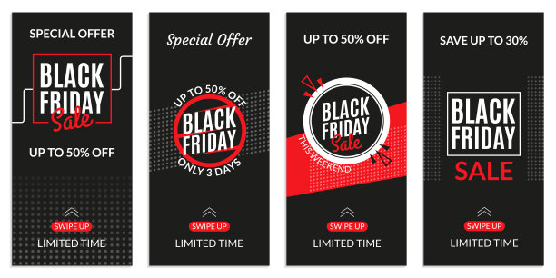 社交媒体故事的黑色星期五促销横幅模板。价格折扣背景的手机。矢量插图。图片下载