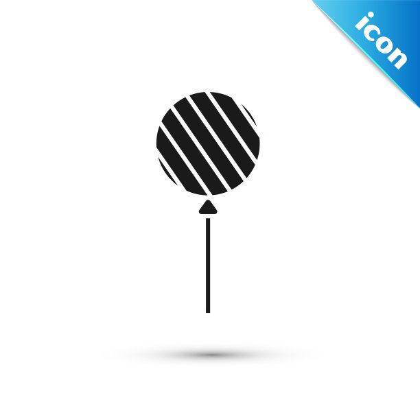 黑色棒棒糖图标孤立在白色背景。食物,美味的象征。矢量图图片下载