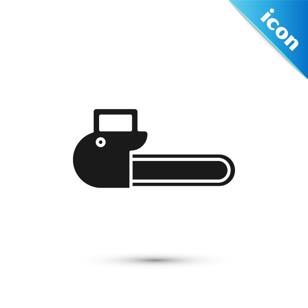 黑色电锯图标孤立在白色背景。矢量图图片下载