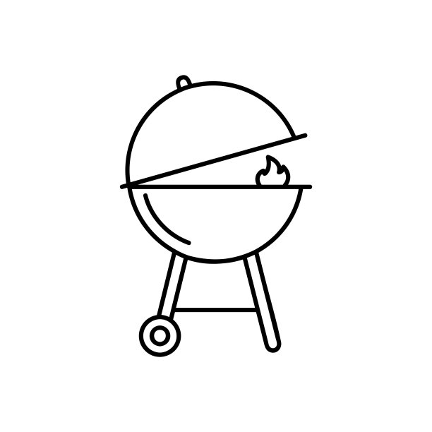 烧烤矢量图标。用于移动概念和网页设计的线性风格标识。像素矢量图形-矢量。图片下载