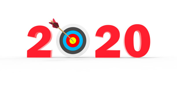 新年快乐2020文字3d渲染与箭头素材图片