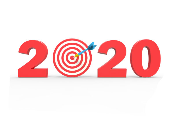 新年快乐2020文字3D渲染图片下载