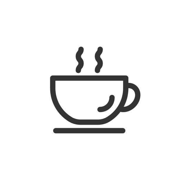 扁平风格咖啡杯图标，热茶矢量图，白色背景饮品杯子商务概念图片下载