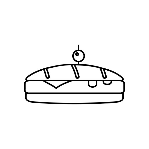 三明治图标或标志线条艺术风格。孤立的矢量插图图标标志概念为您的网站移动应用程序徽标UI设计。图片下载