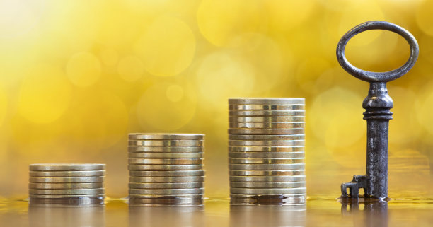 财政支持，安全，钥匙和硬币图片下载