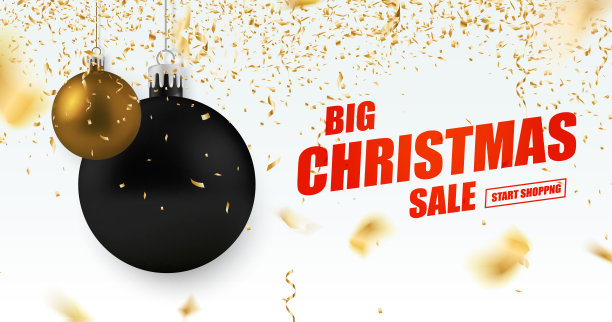圣诞节和新年假期销售广告横幅。图片下载