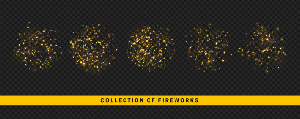 设置节日烟花孤立的透明背景图片下载