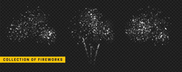 设置节日烟花孤立的透明背景图片下载