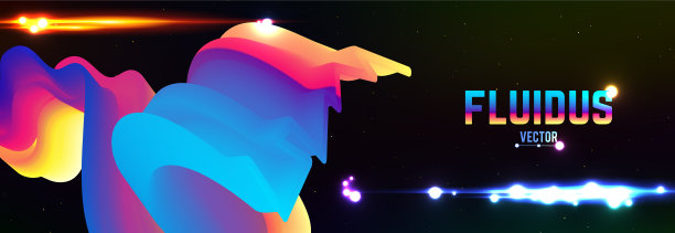 流体彩色渐变背景。现代抽象艺术。图片下载