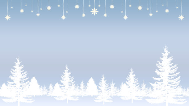 圣诞树和雪花背景中的星星图片下载