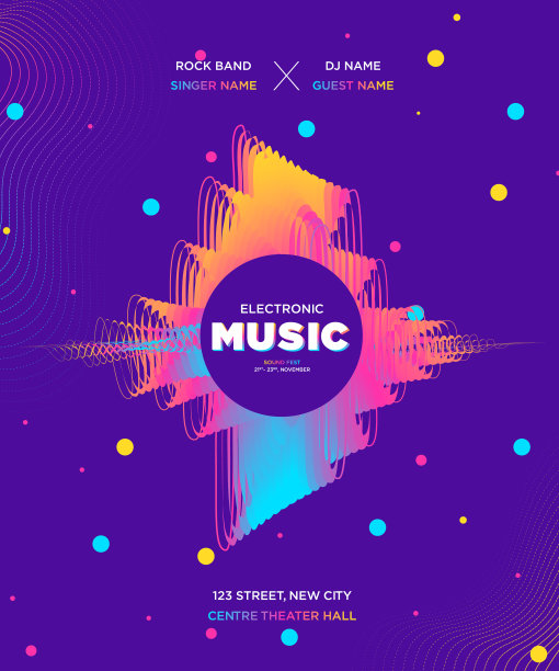 电子音乐封面模板设计图片下载