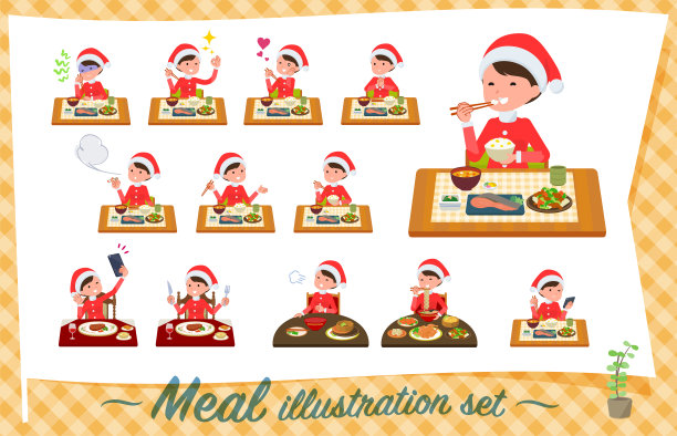 扁平型圣诞老人服装mom_Meal素材图片