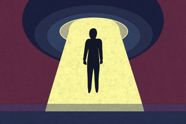 虚构科幻插图与外星人不明飞行物绑架图片下载